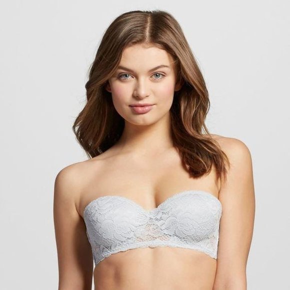 Xhilaration Lace Lightly Lined Convertible Strapless UW Bra 32A Silver Foil NWT - Picture 13 of 13